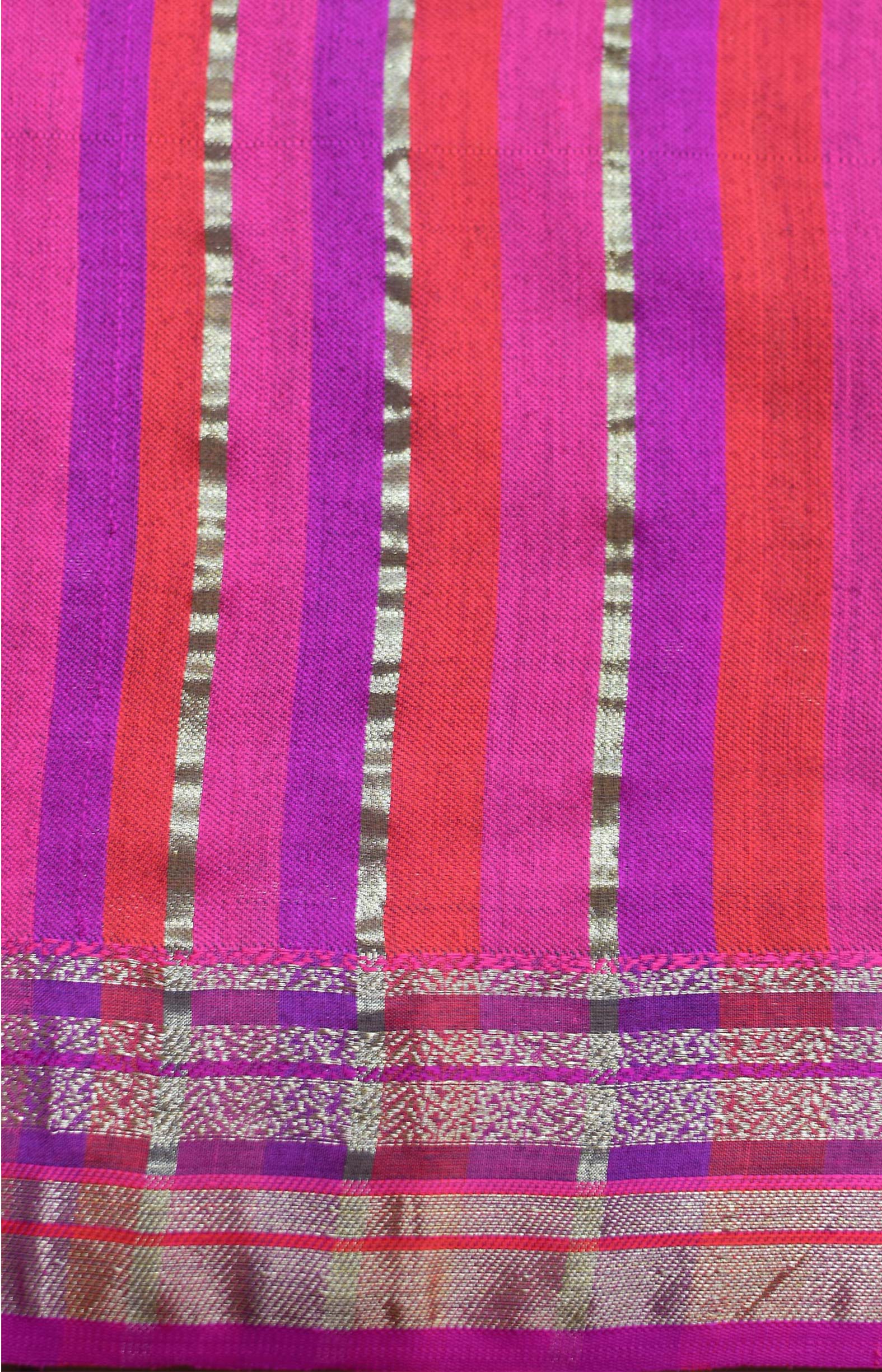 Greyish Brown, Handwoven Organic Cotton, Textured Weave , Jacquard, Festive Wear, Jari Saree